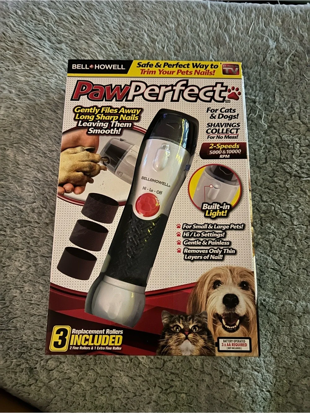 Bell + Howell PawPerfect pet nail trimmer features two speeds.